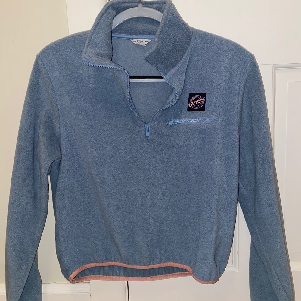 GUESS Cropped Half-zip Sherpa
